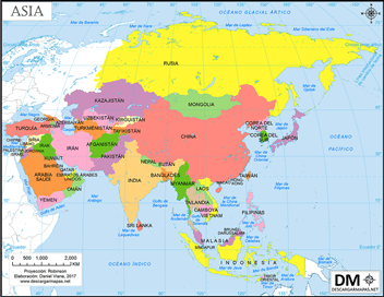 Mapa político de Asia